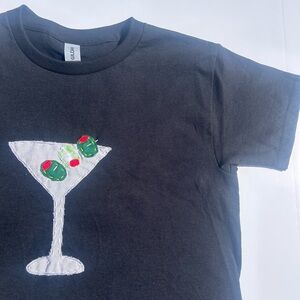 Martini patchwork design on a baby tee. Comes in different colors and styles